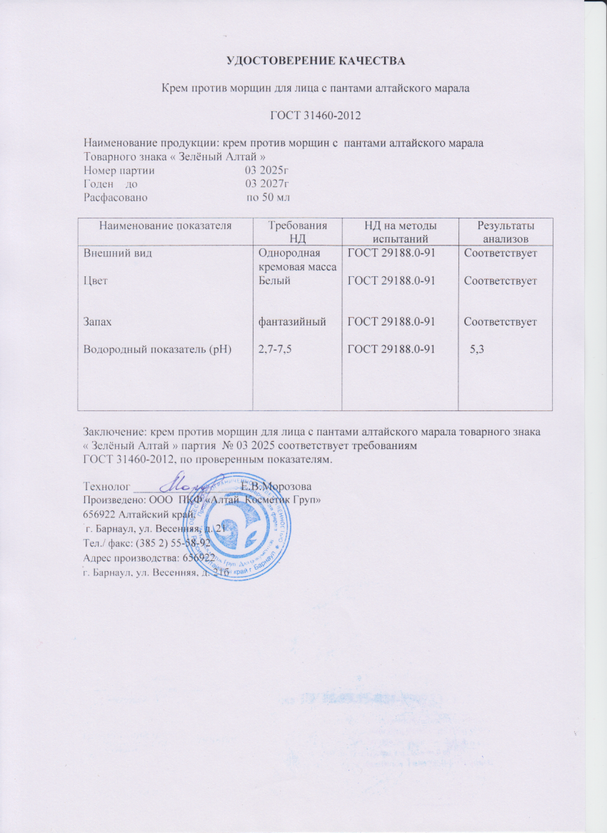 Паспорт №032025